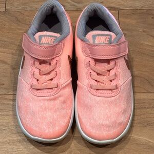 Nike Pink Sneakers with Velcro Strap and Suede Finish